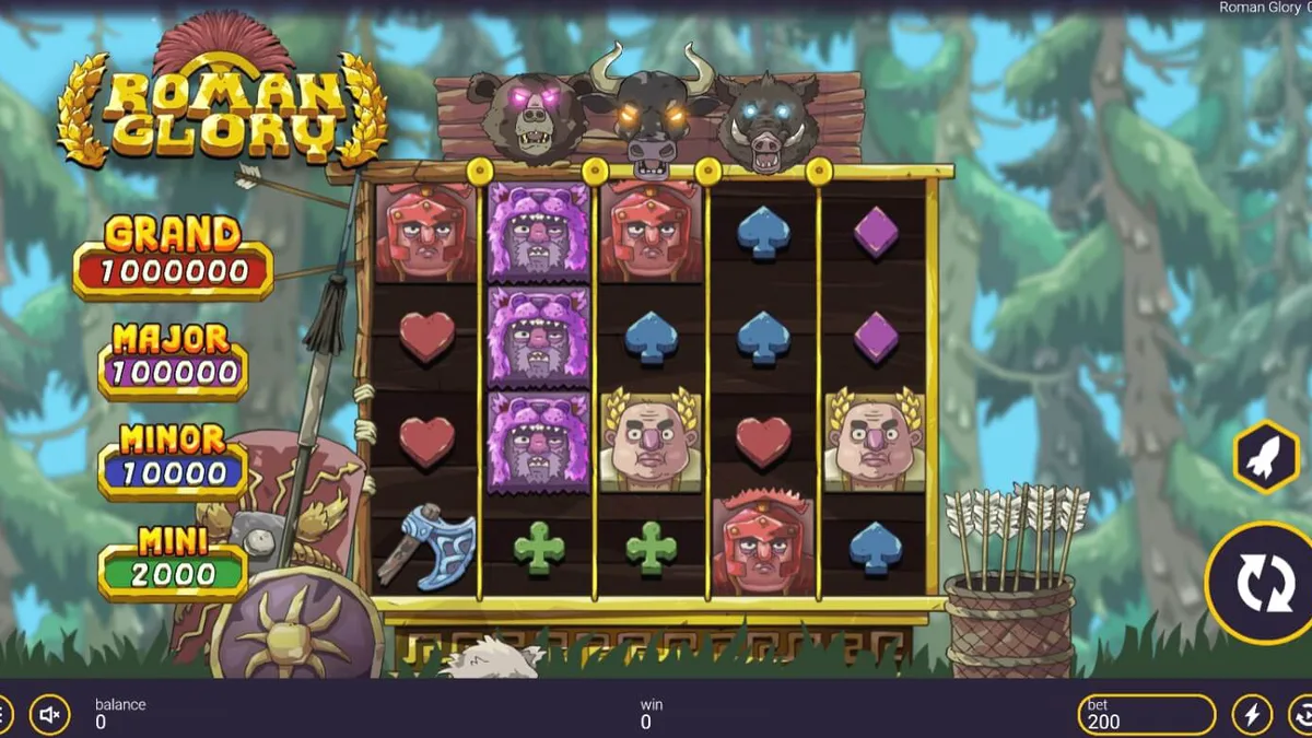 Roman Glory slot game interface