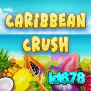 Tampilan visual slot Caribbean Crush dengan tema tropis dan simbol buah-buahan yang cerah.